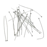 304-Stainless Steel Ball Head Pins 70x0.5 MM (10 Grams, 65+  Pieces) 24 Gauge Tarnish Resistant Silver Color For Jewellery Making Crafts